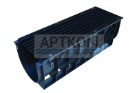 Комплект: Лоток пластиковый PolyMax Basic ЛВ-30.39.36-ПП  с чугунной решеткой щель ВЧ кл.С (к-т) 0874033