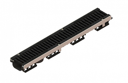 Лоток  PolyMax Drive DN100 H96 с чугунной решеткой кл. D (комплект)